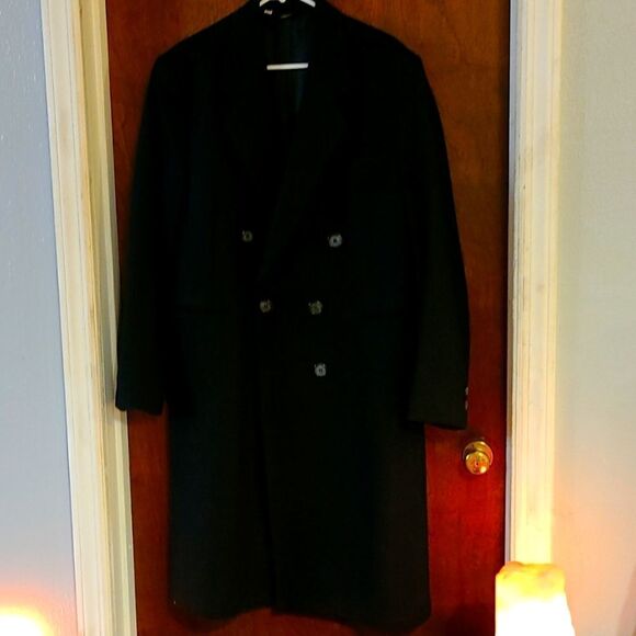 VINTAGE Falcone men's wool double breasted fully lined overcoat - Picture 1 of 7